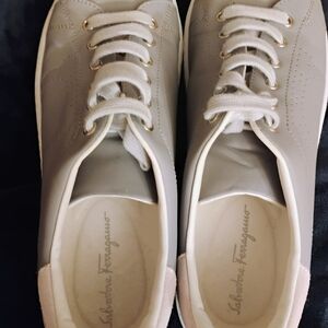 Salvatore Ferragamo Women's Cream Sneakers